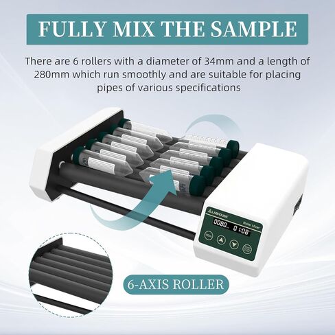 Digital Lab Tube Roller Mixer(High/Low Axis) Rocking Shaker 20-80RPM Timer Function,100-220V RM-6PRO in Saudi Arabia