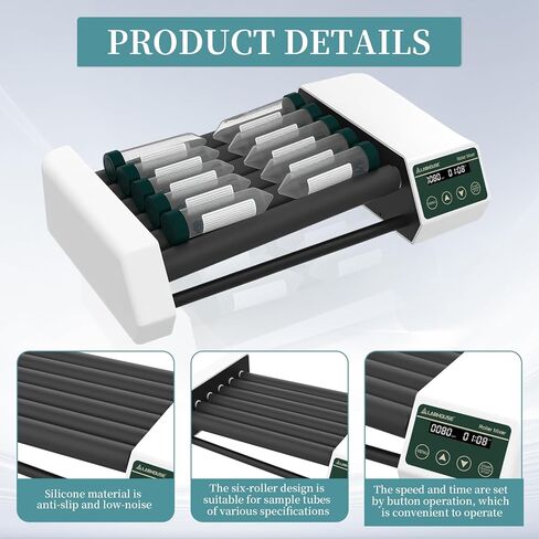 Digital Lab Tube Roller Mixer(High/Low Axis) Rocking Shaker 20-80RPM Timer Function,100-220V RM-6PRO in Saudi Arabia