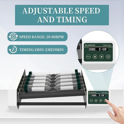 Digital Lab Tube Roller Mixer(High/Low Axis) Rocking Shaker 20-80RPM Timer Function,100-220V RM-6PRO in Saudi Arabia