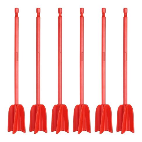 PATIKIL 6Pcs Silicone Resin Mixer Paddles, 8.7" ABS Plastic Paint Stirrers Paint Mixer Drill Attachment Epoxy Stirrer for Resin Silicone Paddle Works with 1/4" Hex Shank, Red in Saudi Arabia