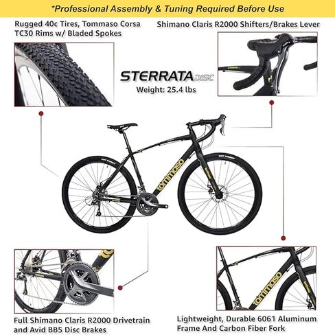 Tommaso Sterrata Sport Performance Aluminum Gravel Bike Carbon Fork Shimano Claris 24 Speeds Road Bicycle Men Road Bikes for Men in Kuwait