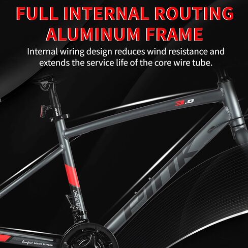 Pipleo Road Bike، دراجة ركاب المدينة 700C، 21 سرعة دراجة سباق شيمانو الرياضية، إطار من الألومنيوم خفيف الوزن، دراجة الشارع الحضرية للرجال والنساء البالغين، رمادي، حجم الإطار 49 سم in Kuwait