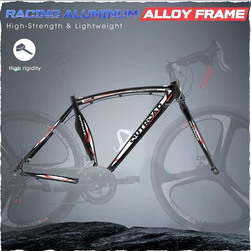Betterland 14/21 Speed Road Bike, 700C Wheel Road Commuter Bicycle with Dual Disc/V Brakes, Light Aluminum Alloy Frame, Adult Faster Racing Bike for Men and Women in Saudi Arabia