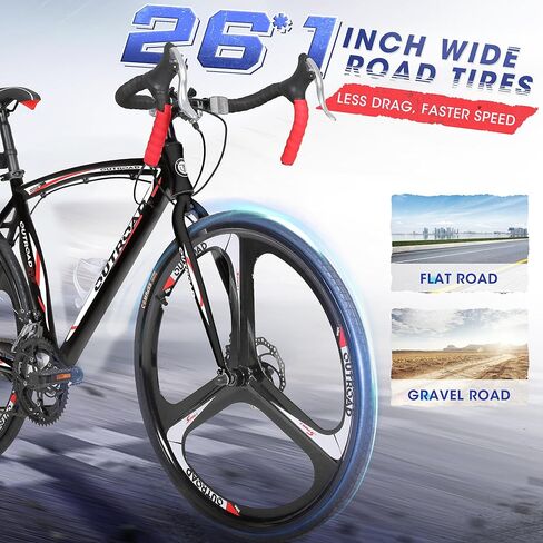 Betterland 14/21 Speed Road Bike, 700C Wheel Road Commuter Bicycle with Dual Disc/V Brakes, Light Aluminum Alloy Frame, Adult Faster Racing Bike for Men and Women in Saudi Arabia