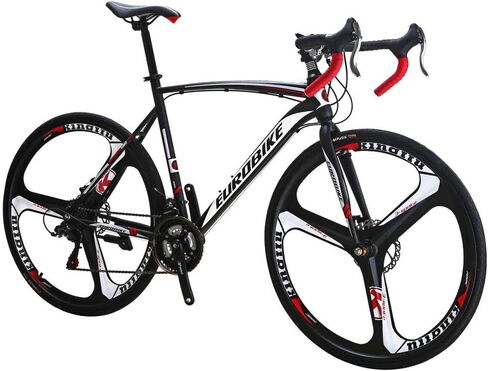 Eurobike HYXC550 Road Bike,21 Speed 54cm Frame Road Bicycle for Men and Women,Disc Brake 700C Adult Bike (3 Spoke Wheel) in Kuwait