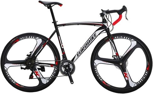 Eurobike HYXC550 Road Bike,21 Speed 54cm Frame Road Bicycle for Men and Women,Disc Brake 700C Adult Bike (3 Spoke Wheel) in Kuwait
