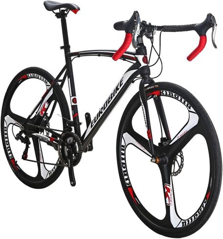 Eurobike HYXC550 Road Bike,21 Speed 54cm Frame Road Bicycle for Men and Women,Disc Brake 700C Adult Bike (3 Spoke Wheel) in Kuwait
