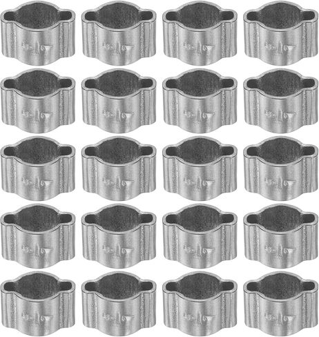 HARFINGTON 20pcs Double Ear Hose Clamp 31-34 mm 304 Stainless Steel Hose Clamp Double Ear O Clips Crimp Rings for Fuel Line Pipe Tube Fitting Connections, Silver in Kuwait