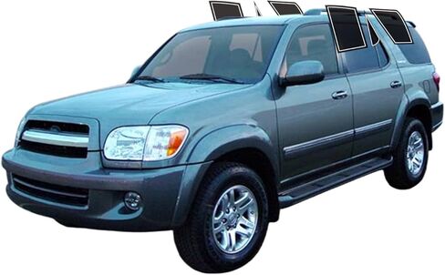 Precut Windows Tint Film All Sides Sun Sun Flocking Protection Privacy Anti Shatter Glass 2 Ply Film أي مجموعة الظل الصبغة لتويوتا سيكويا 2001-2007 in Saudi Arabia