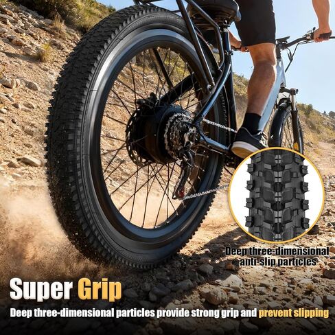26x1.95 Mountain Bike Tire: Puncture-Resistant and Wear-Resistant 26 Inch Bike Tires - Folding MTB Bike Tire Fit for Mountain Road and Street in Kuwait