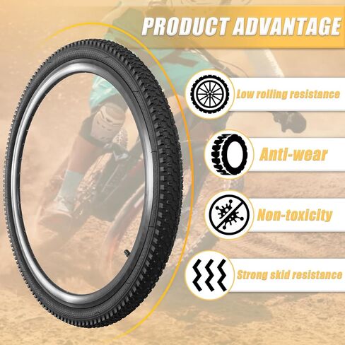 26x1.95 Mountain Bike Tire: Puncture-Resistant and Wear-Resistant 26 Inch Bike Tires - Folding MTB Bike Tire Fit for Mountain Road and Street in Kuwait