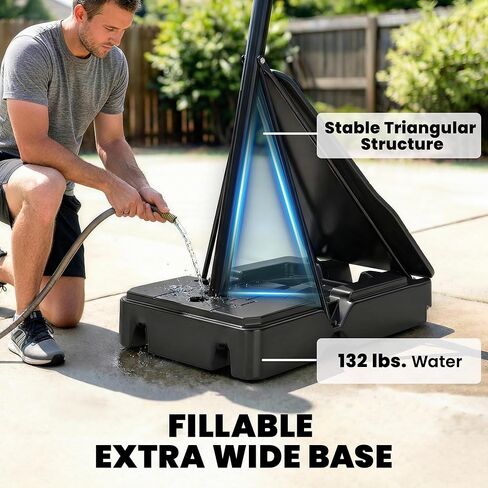 Soozier Basketball Hoop Outdoor Portable, 8-10ft Adjustable Basketball Goal, 47 Inch Shatterproof Backboard w/Shock Absorbent Rim, Fillable Base, for Youth & Adult, for Backyard, Driveway, Indoor in Saudi Arabia