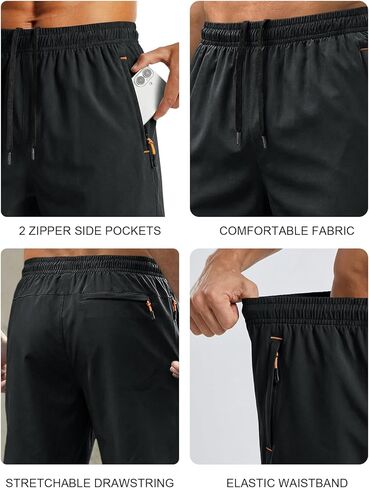 2 Pack Mens Athletic Shorts Quick Dry Lightweight Workout Shorts Summer Casual Exercise Short with Zipper Pockets in Saudi Arabia