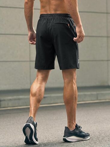 2 Pack Mens Athletic Shorts Quick Dry Lightweight Workout Shorts Summer Casual Exercise Short with Zipper Pockets in Saudi Arabia