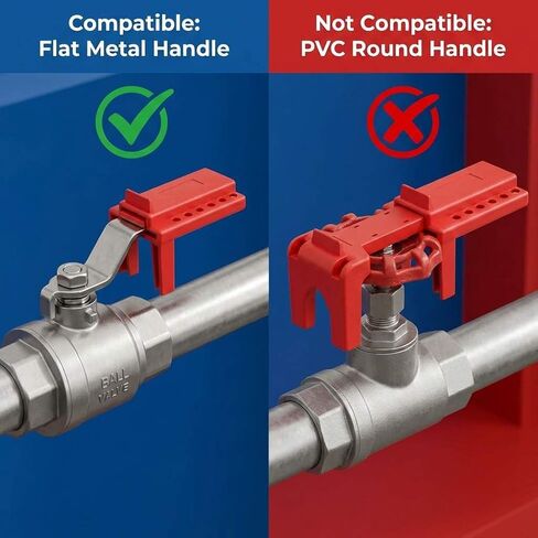 QWORK Ball Valve Lockout, Safety Lock, 1/2" - 2-1/2" Diameter, 2 Pack, Red in Saudi Arabia
