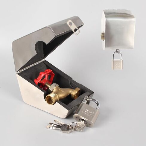 نظام قفل الصنبور الخارجي مع قفل، غطاء قفل حنفية معزول، قفل مريلة خرطوم الحديقة، حماية من التجميد، يمنع سرقة المياه ويوقف الاستخدام غير المصرح به للمياه، مناسب لصنبور 1/2 بوصة و3/4 بوصة، أسود in Kuwait