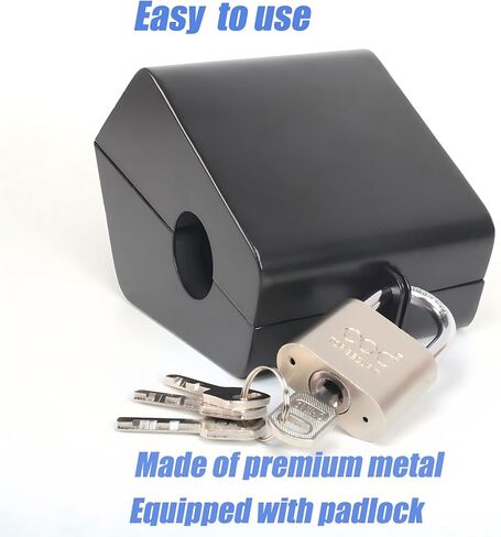 Outdoor Faucet Locking System with Padlock,Insulated Spigot Lock Cover,Garden Hose Bib Lockout,Freeze Protection,Prevents Water Theft and Stops Unauthorized Use of Water,FIT 1/2" & 3/4" Faucet, Black in Saudi Arabia