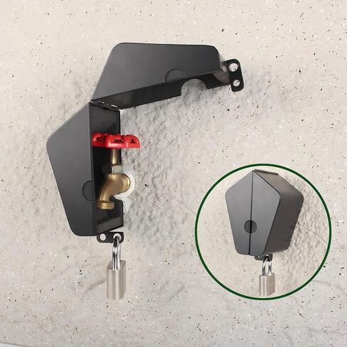 Outdoor Faucet Locking System with Padlock,Insulated Spigot Lock Cover,Garden Hose Bib Lockout,Freeze Protection,Prevents Water Theft and Stops Unauthorized Use of Water,FIT 1/2" & 3/4" Faucet, Black in Saudi Arabia