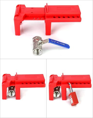 QWORK Ball Valve Lockout, 1/2" - 2-1/2" Diameter, Red in Kuwait