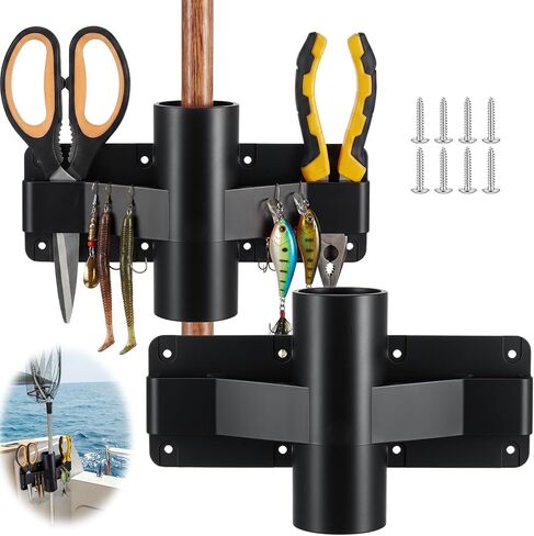 2 Set Net and Gaff Holder, Fishing Net and Tools Holder, Boat Docks and Garage Walls Mounted with Screws, Fishing Tool Storage Accessories in Saudi Arabia