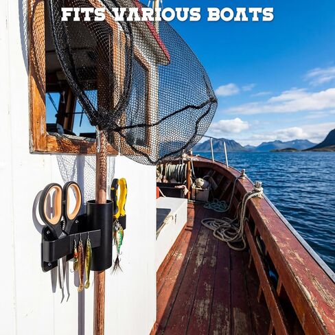 2 Set Net and Gaff Holder, Fishing Net and Tools Holder, Boat Docks and Garage Walls Mounted with Screws, Fishing Tool Storage Accessories in Saudi Arabia
