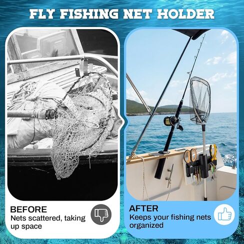 2 Set Net and Gaff Holder, Fishing Net and Tools Holder, Boat Docks and Garage Walls Mounted with Screws, Fishing Tool Storage Accessories in Saudi Arabia