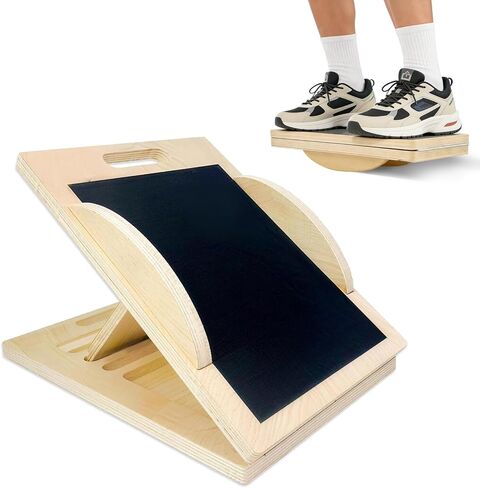 لوح مائل بـ 6 زوايا يتحول إلى لوح توازن - لوح تمديد ممتاز للساق ولوح تمايل للتمدد الفعال وتمارين القرفصاء لوح مائل مع سطح قطيفة in Kuwait