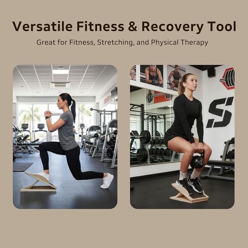 لوح مائل بـ 6 زوايا يتحول إلى لوح توازن - لوح تمديد ممتاز للساق ولوح تمايل للتمدد الفعال وتمارين القرفصاء لوح مائل مع سطح قطيفة in Kuwait