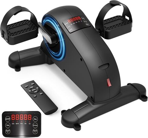 دراجة تمرين بدواسة تحت المكتب - دراجة تمرين صغيرة لكبار السن والعلاج الطبيعي مع 12 سرعة قابلة للتعديل وجهاز تحكم عن بعد وشاشة LCD in Kuwait