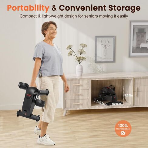دراجة تمرين بدواسة تحت المكتب - دراجة تمرين صغيرة لكبار السن والعلاج الطبيعي مع 12 سرعة قابلة للتعديل وجهاز تحكم عن بعد وشاشة LCD in Kuwait