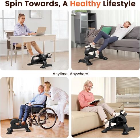 دراجة تمرين بدواسة تحت المكتب - دراجة تمرين صغيرة لكبار السن والعلاج الطبيعي مع 12 سرعة قابلة للتعديل وجهاز تحكم عن بعد وشاشة LCD in Kuwait