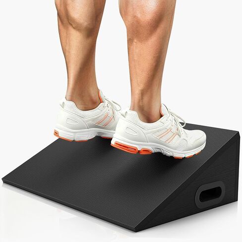 لوح مائل، لوح خشبي مائل لتمديد ربلة الساق بعرض 19 بوصة لتمديد ربلة الساق، والركبتين فوق أصابع القدم، ورفع الأثقال والقرفصاء المرتفع لتدريب القوة والمرونة in Kuwait