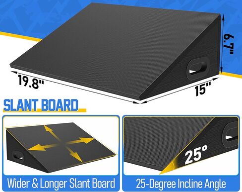 لوح مائل، لوح خشبي مائل لتمديد ربلة الساق بعرض 19 بوصة لتمديد ربلة الساق، والركبتين فوق أصابع القدم، ورفع الأثقال والقرفصاء المرتفع لتدريب القوة والمرونة in Kuwait