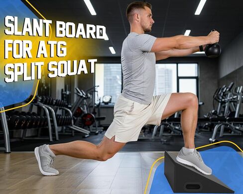 لوح مائل، لوح خشبي مائل لتمديد ربلة الساق بعرض 19 بوصة لتمديد ربلة الساق، والركبتين فوق أصابع القدم، ورفع الأثقال والقرفصاء المرتفع لتدريب القوة والمرونة in Kuwait