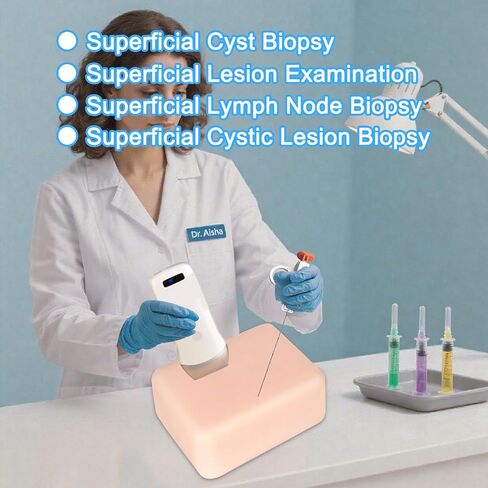 Ultrasound Puncture Training Model, Superficial Lymph Node, Tumor, and Mass Simulator, Small Lesion Localization Biopsy Practice Phantom, for Medical Teaching, Practicing in Kuwait