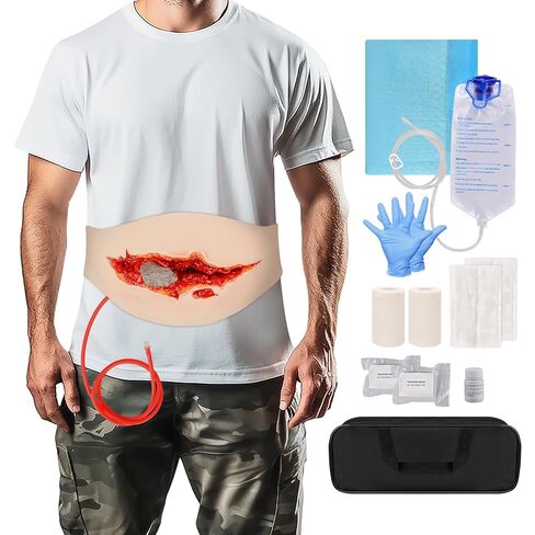 Wearable Wound Belly Model Training Kit, Wound Packing and Stop The Bleed Training Kit, Suitable for First Aid Training, Medical Training - Handbag in Kuwait