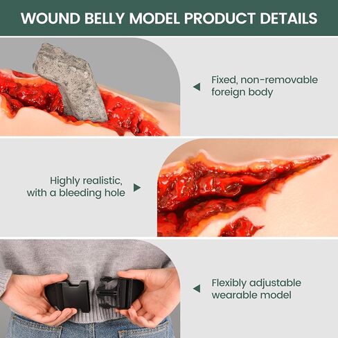 Wearable Wound Belly Model Training Kit, Wound Packing and Stop The Bleed Training Kit, Suitable for First Aid Training, Medical Training - Handbag in Kuwait