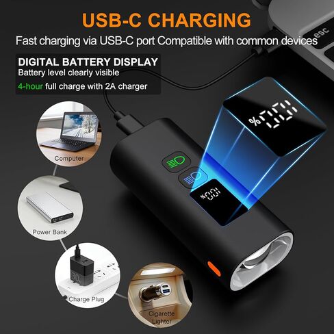 مصباح دراجة 2000 لومن، مصباح أمامي للدراجة قابل لإعادة الشحن USB-C بقدرة 6400 مللي أمبير في الساعة، شعاع مزدوج، 13 وضعًا، مقاوم للماء، تركيب سريع الفك، جانب مرئي لMTB، الطريق، التنقل والركوب الليلي in Saudi Arabia