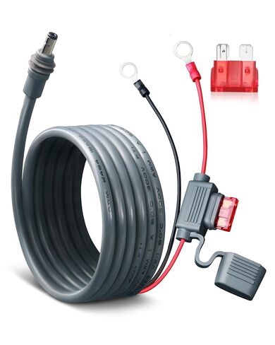 كابل طاقة البطارية المباشر لـ Starlink Mini، 16.4FT 16AWG طرف حلقي عالي التحمل إلى كابل طاقة DC، صمامات مزدوجة 10 أمبير وحامل ATC/ATO مقاوم للماء، مثالي لسيارة RV تعمل بالطاقة الشمسية خارج الشبكة in Kuwait