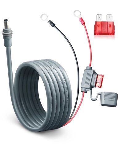 كابل طاقة البطارية المباشر لـ Starlink Mini، 16.4FT 16AWG طرف حلقي عالي التحمل إلى كابل طاقة DC، صمامات مزدوجة 10 أمبير وحامل ATC/ATO مقاوم للماء، مثالي لسيارة RV تعمل بالطاقة الشمسية خارج الشبكة in Kuwait