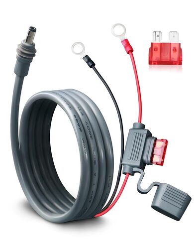 كابل طاقة البطارية المباشر لـ Starlink Mini، 16.4FT 16AWG طرف حلقي عالي التحمل إلى كابل طاقة DC، صمامات مزدوجة 10 أمبير وحامل ATC/ATO مقاوم للماء، مثالي لسيارة RV تعمل بالطاقة الشمسية خارج الشبكة in Kuwait
