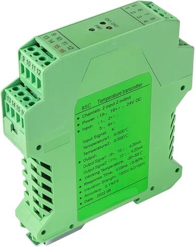 Compatible 0-1300℃ Thermocouple Temperature Transmitter K S J B Transducer Sensor Signa Converter 4-20mA 0-10V 0-5V Output(1 Input 1 Output,0-10V_J Type 0-350 C_DC24V Power Supply) in Saudi Arabia