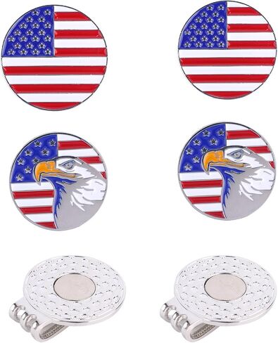 6pcs Golf Ball Markers with Hat Clips Set, Detachable 4 Golf Ball Markers and 2 Magnetic Hat Clips Perfect On-Course Accessories for Men Women Golfer in Saudi Arabia