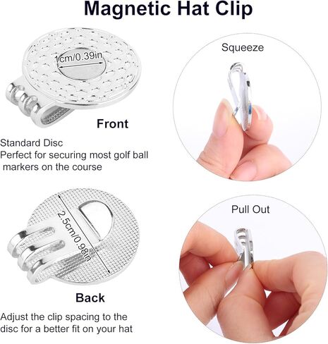 6pcs Golf Ball Markers with Hat Clips Set, Detachable 4 Golf Ball Markers and 2 Magnetic Hat Clips Perfect On-Course Accessories for Men Women Golfer in Saudi Arabia