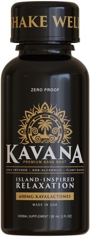 Kavana Kava Shots - Made in USA, 4X Concentrated Non-Alcoholic Drinks & Sugar-Free Kava Root Drink, Plant-Based Alternative with Natural Citrus Flavor, Smooth Mocktails Botanical Spirit, 1 Pack in Saudi Arabia