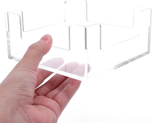 NUOBESTY Acrylic Paper Napkin Holder with Sunken Edges, Square Tissue Dispenser Box for Kitchen and Bar, Freestanding Beverage and Party Napkin Organizer for Home and Restaurant in Saudi Arabia