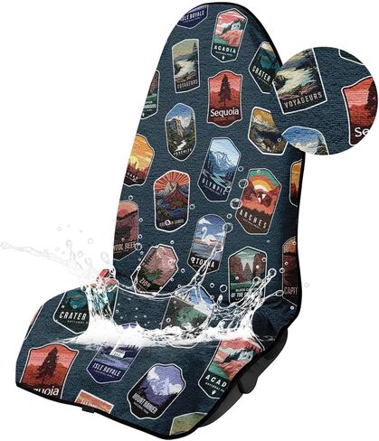 Car Seat Cover Towel, for Gym, Workout, Running, Swimming, Beach and Hiking, Universal Fit Non-Slip Waterproof Sweat Towel Bucket Seat Covers for Drivers Cars SUV Trucks (Mountains, 1PCS) in Kuwait
