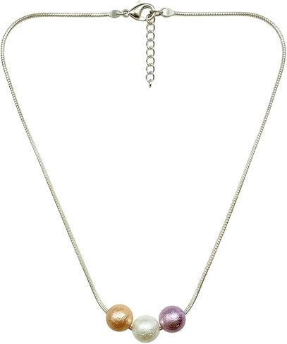 Pearl Necklaces for Women 5mm/6mm/8mm Dainty Round Imitation Pearl Choker Necklace with Extenders Pearl Silver Necklace Costume Jewelry Set Bridesmaid Gifts for Women in Kuwait