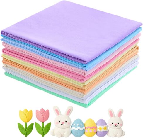 12 Colors 37 x 20 Inches Extra Large Felt Fabric Sheets 1.2 mm Thick Soft Felt Fabric Sheet Assorted Color Felt Pack DIY Craft Sewing Squares Nonwoven Patchwork(37 x 20 Inch/ 95 x 50 cm,Fresh Colors) in Kuwait