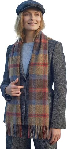 Biddy Murphy Fine 100% Irish Lambswool Plaid Scarf, Soft & Warm, Celtic Tartan Check, Imported in Kuwait